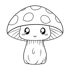 vector illustration of cute mushroom