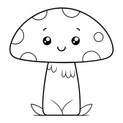 cartoon mushroom vector illustration 