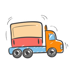 Fototapeta premium semi truck icon, semi truck vector illustration-simple illustration of semi truck, perfect for semi truck logos and icons