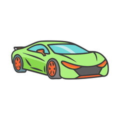 Obraz premium sports car icon, sports car vector illustration-simple illustration of sports car, perfect for sports car logos and icons