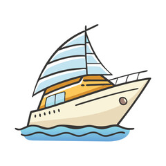 yacht icon, yacht vector illustration-simple illustration of yacht, perfect for yacht logos and icons