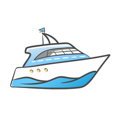 yacht icon, yacht vector illustration-simple illustration of yacht, perfect for yacht logos and icons