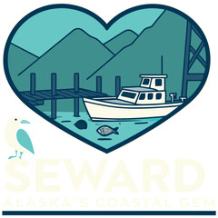 Naklejka premium Seward Alaska's Coastal Gem