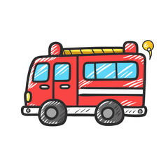 fire truck icon, fire truck vector illustration-simple illustration of fire truck, perfect for fire truck logos and icons