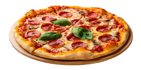 traditional italian pizza isolated on white background, 