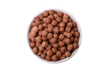 Cereal chocolate corn balls in a bowl