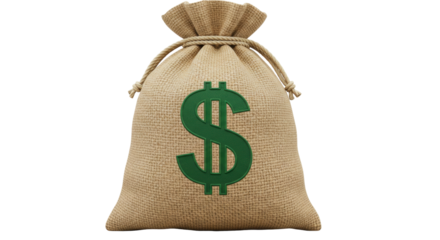 Isolated Money Bag with Dollar Symbol