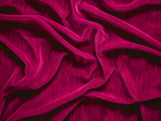 Obraz premium The rich texture of dark crimson velvet cascades softly, creating a stunning visual appeal. Perfect for artistic display or as a refined canvas for elegant design projects or heartfelt messages