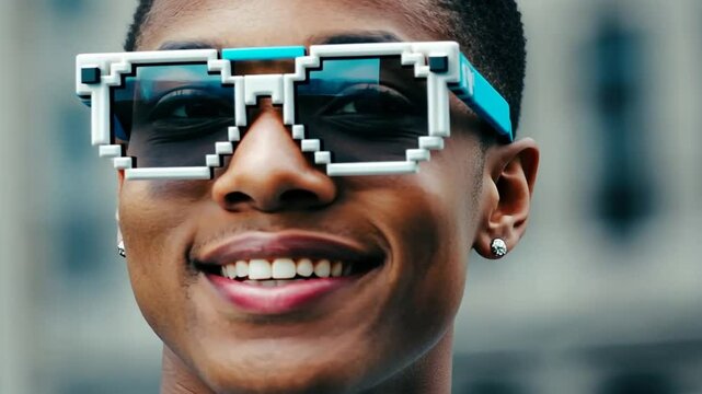Person with thug life glasses.