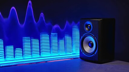 Sound waves next to a speaker.