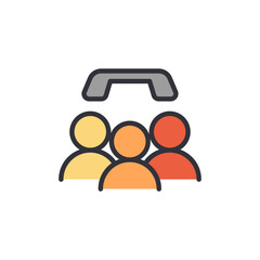 Contact support colored icons, minimalist vector illustration ,simple transparent graphic element .Isolated on white background