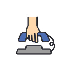 Contact support colored icons, minimalist vector illustration ,simple transparent graphic element .Isolated on white background