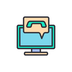 Contact support colored icons, minimalist vector illustration ,simple transparent graphic element .Isolated on white background