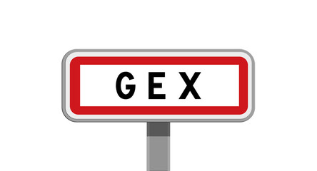 Panneau sur poteau de Gex, Ain, Auvergne-Rhône-Alpes