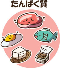 Fototapeta premium タンパク質 ゆるかわキャラ