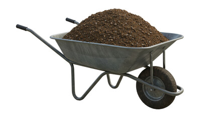 Isolated Wheelbarrow with Dirt