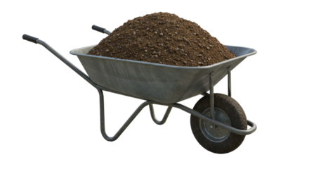 Isolated Wheelbarrow with Dirt