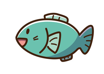 魚　ゆるかわキャラ　透過png