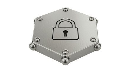 Isolated metal security lock icon