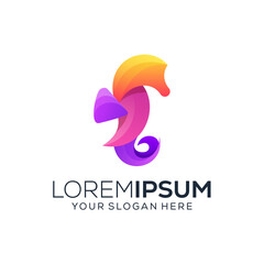 Obraz premium Abstract seahorse logo design