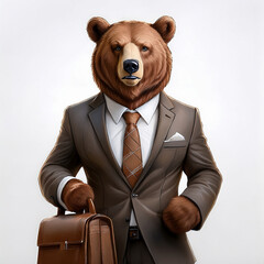 Funny Bear in Business Suit
