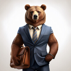 Funny Bear in Business Suit