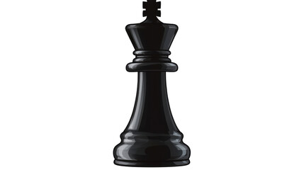 Fototapeta premium Black Chess King Piece Isolated on White Background