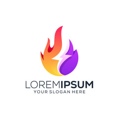 Abstract fire logo design