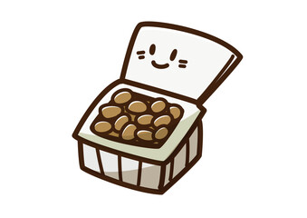 納豆　ゆるかわキャラ　透過png