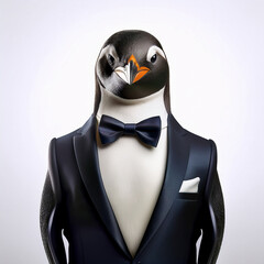 Funny Penguin in Tuxedo