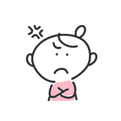 イライラ怒る女性・怒りマーク