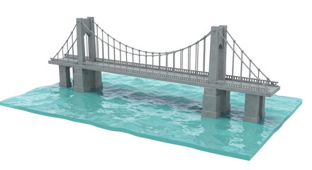 Isolated bridge with water around