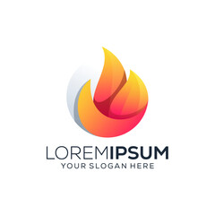 Abstract fire logo design