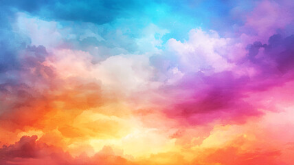 Obraz premium vibrant sky filled with colorful clouds in shades of blue, pink, orange, and purple creates stunning sunset atmosphere