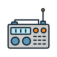 Radio Transmitter with Dials Representing Communication Icon Design