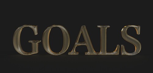 Gold 3D text on black background. Perfect for business, success, and motivation concepts.