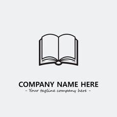 Book illustration black and white for logo company vector image
