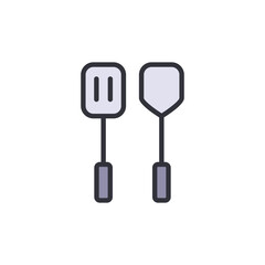 Spatula colored icons, minimalist vector illustration ,simple transparent graphic element .Isolated on white background