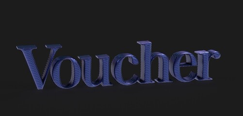 High-quality 3D rendering of the word Voucher. Perfect for discount promotions.