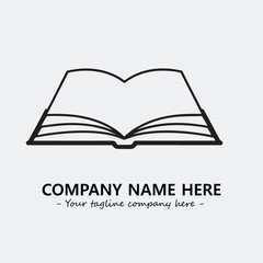 Book illustration black and white for logo company vector image
