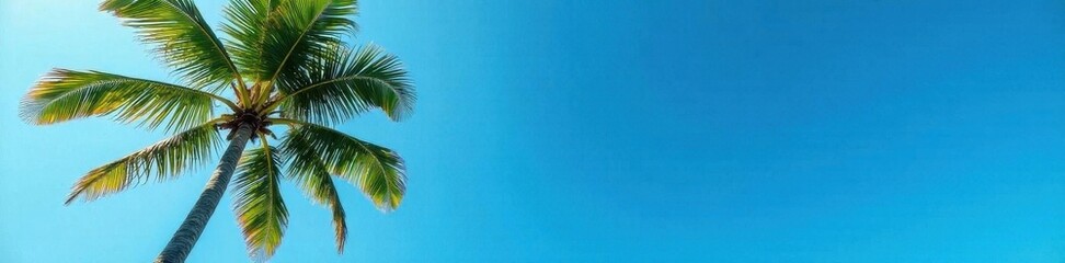 Tall royal palm against blue sky, Philippines, sun, cloud, tropical paradise