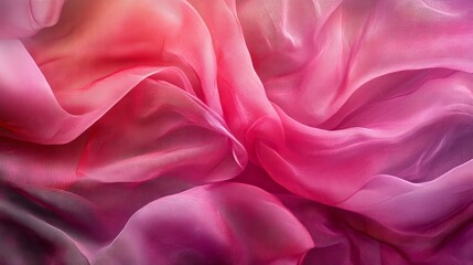 Obraz premium Close up of flowing sheer fabric in shades of pink and purple creating soft and dreamy textures