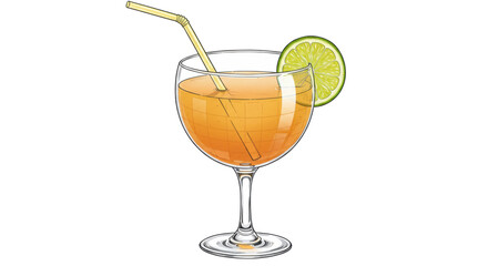 Isolated Orange Juice Cocktail