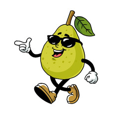 illustration, food, fruit, cartoon, vector, set, icon, isolated, fresh, strawberry, cute, healthy, cherry, funny, pear, background, character, apple, lemon, orange, design, organic, banana, collection