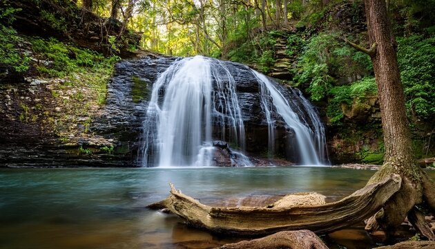 Parker Falls And Tree Roots In Bankhead National Forest
