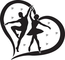 Couple Ballet Dancing in Heart, Ballerina,  Ballet Dancer © TrangNBVN