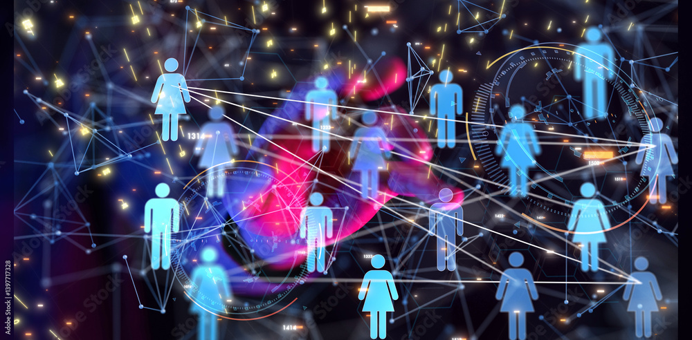 Poster Abstract technology group and data 3d