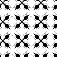 Abstract geometric pattern with crosses, stripes, lines. Seamless vector background. White and black ornament. Modern reticulated graphic design.