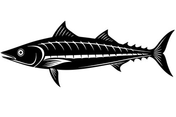 Obraz premium Clean and scalable fish vector illustration perfect for aquatic-themed designs, seafood branding, marine education materials, and creative digital projects. Easily editable and ideal for use in logos,