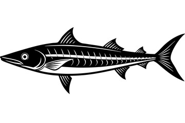 Fototapeta premium Clean and scalable fish vector illustration perfect for aquatic-themed designs, seafood branding, marine education materials, and creative digital projects. Easily editable and ideal for use in logos,